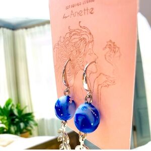 🦋Sophia - Wisdom —— Elegant Blue and Silver Dangle Earrings 🦋